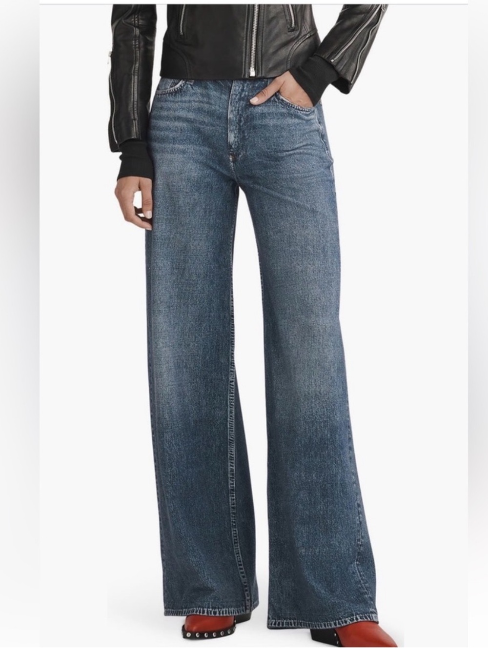 Rag & Bone Miramar Sofie Wide Leg Cotton Terry Pants